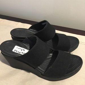Crocs black wedge sandal